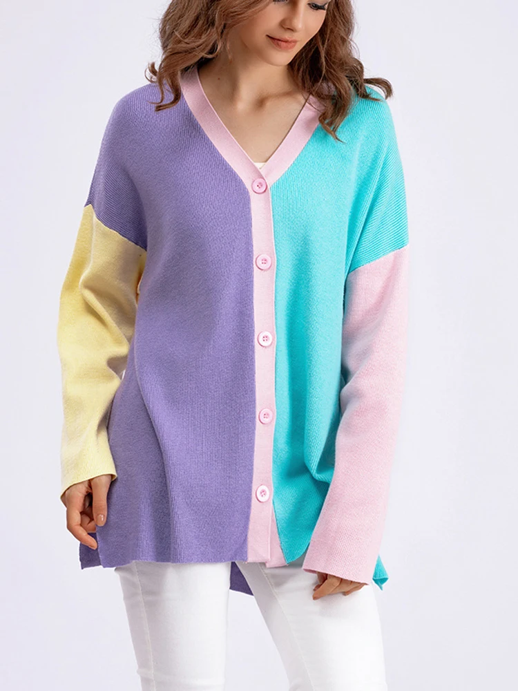 Woman New Patchwork Knitted Cardigan Spring Autumn New Single Breasted Long Sleeve Sweater Shirts Female Jumpers Knitwear Tops
Woman New Patchwork Knitted Cardigan Spring Autumn New Single Breasted Long Sleeve Sweater Shirts Female Jumpers Knitwear Tops