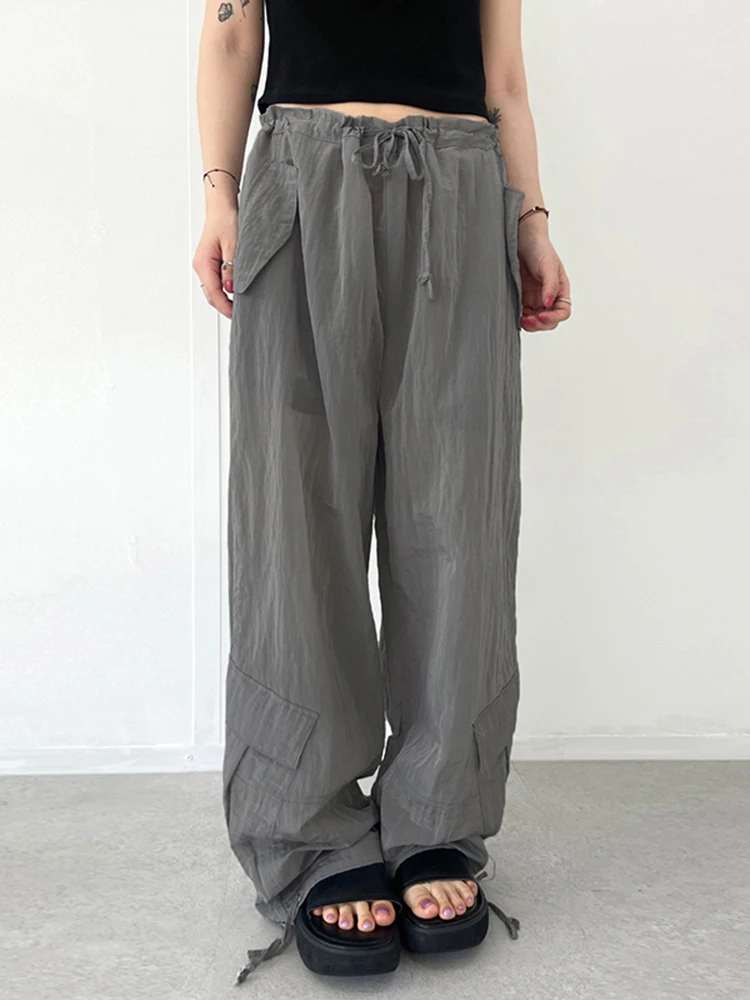 WeiYao Gray Casual Baggy Jogging Trousers Women Drawstring Low Waist Hippie Straight Leg Pants Street Leisure Sweatpants
WeiYao Gray Casual Baggy Jogging Trousers Women Drawstring Low Waist Hippie Straight Leg Pants Street Leisure Sweatpants
