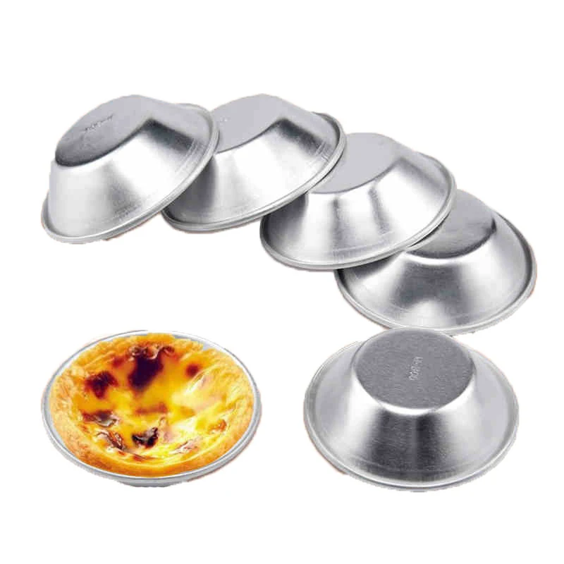 

1 Pcs Reusable Silver Stainless Steel Cupcake Egg Tart Mold Cookie Pudding Mould Nonstick Cake Egg Baking Mold Pastry Tools