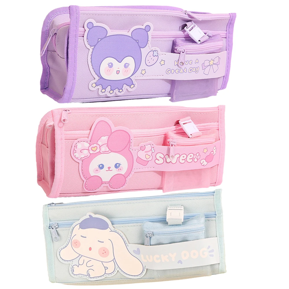 Sanrios Kuromi My Melody Cinnamoroll Многоэтажный карандаш большой емкости, милый канцелярский мешок для начальной и средней школы 
Sanrios Kuromi My Melody Cinnamoroll Многоэтажный карандаш большой емкости, милый канцелярский мешок для начальной и средней школы