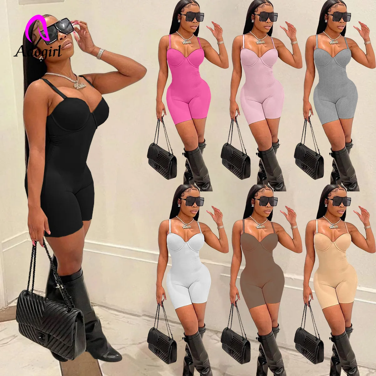 Fitness Skinny Women Playsuits Solid Spaghetti Straps Off Shoulder Rompers 2022 Summer Sexy Night Club Party One Piece Overalls 
Fitness Skinny Women Playsuits Solid Spaghetti Straps Off Shoulder Rompers 2022 Summer Sexy Night Club Party One Piece Overalls
