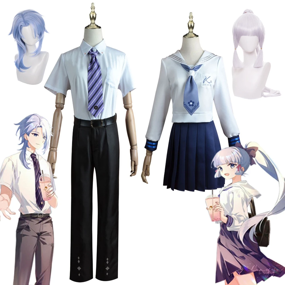 Game Genshin Impact Kamisato Ayaka Ayato Cosplay Costume HEYTEA Joint Funds Uniform Wig Anime Halloween Party Costumes for Women
Game Genshin Impact Kamisato Ayaka Ayato Cosplay Costume HEYTEA Joint Funds Uniform Wig Anime Halloween Party Costumes for Women