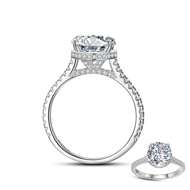 Popular S925 sterling silver ring women's light luxury fashion four-prong 2 carat artificial diamond ring ring high-end
Popular S925 sterling silver ring women's light luxury fashion four-prong 2 carat artificial diamond ring ring high-end