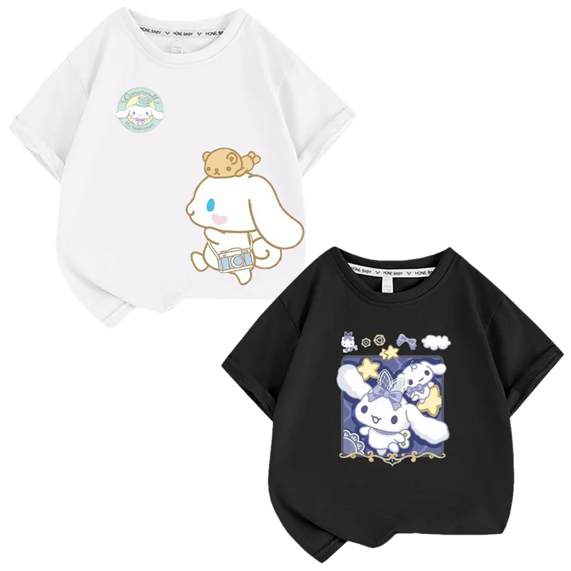 Детская летняя футболка с принтом Sanrioed Cinnamoroll, Милый хлопковый свободный облегающий топ с коротким рукавом, подарок для детей
Детская летняя футболка с принтом Sanrioed Cinnamoroll, Милый хлопковый свободный облегающий топ с коротким рукавом, подарок для детей