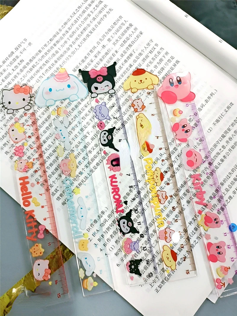 Sanrioed Kawaii Anime Cartoon series Kirby Kuromi Pudding dog HelloKitty New creative cute measurable stationery ruler Gift
Sanrioed Kawaii Anime Cartoon series Kirby Kuromi Pudding dog HelloKitty New creative cute measurable stationery ruler Gift