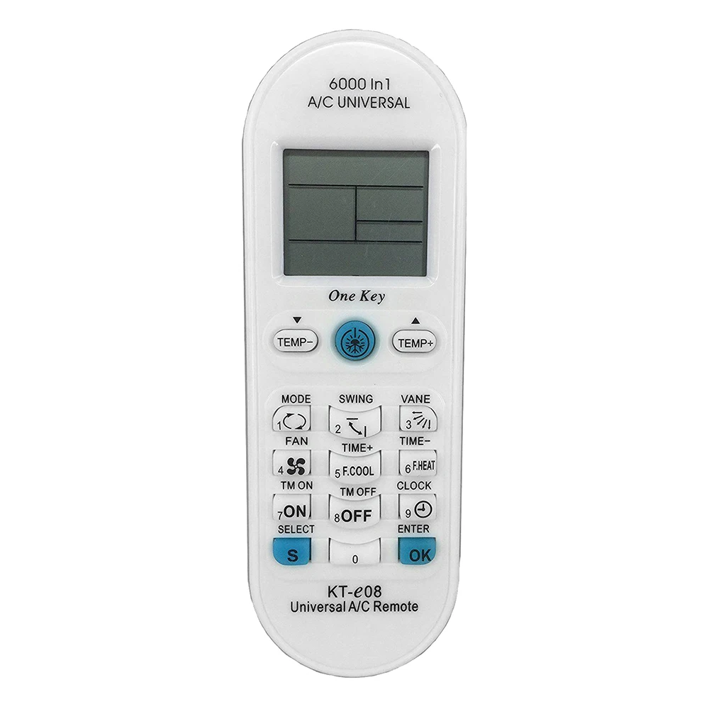 New KT-e08 6000 in 1 Universal AC Remote For Fujitsu GREE AUX Panasonic Midea LG Hitachi HISENSE Air Conditioner
New KT-e08 6000 in 1 Universal AC Remote For Fujitsu GREE AUX Panasonic Midea LG Hitachi HISENSE Air Conditioner