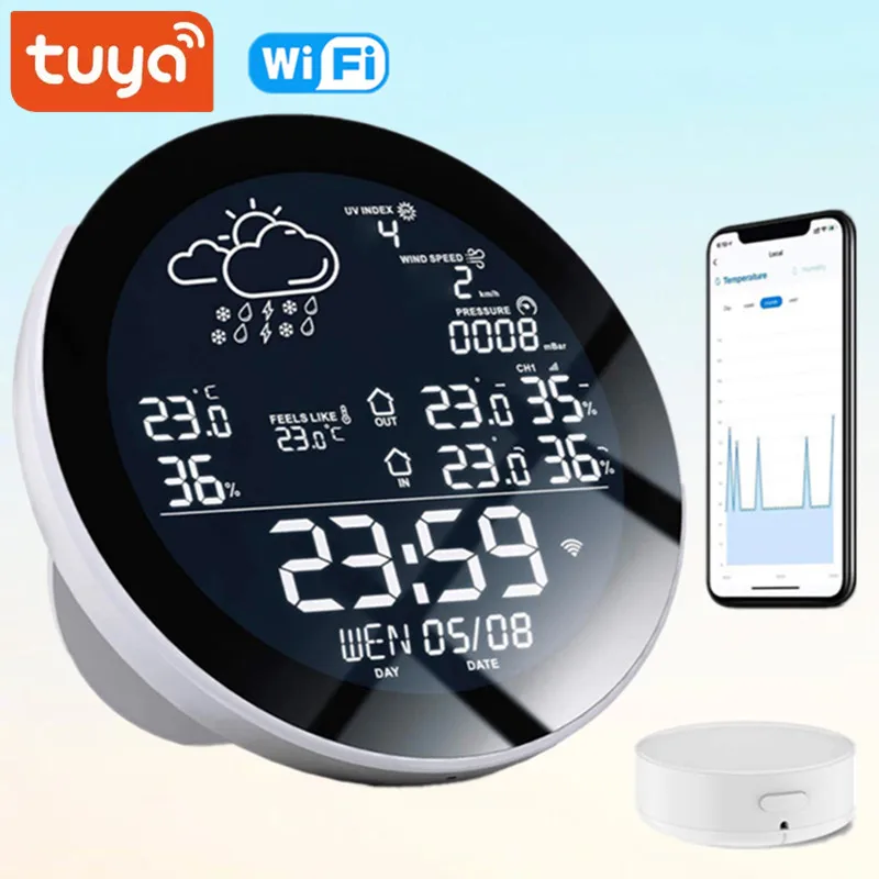 TUYA Wifi LCD Digital Clock Temperature Humidity Meter Indoor Outdoor Smart Thermometer Hygrometer Weather Station TH Sensor
TUYA Wifi LCD Digital Clock Temperature Humidity Meter Indoor Outdoor Smart Thermometer Hygrometer Weather Station TH Sensor