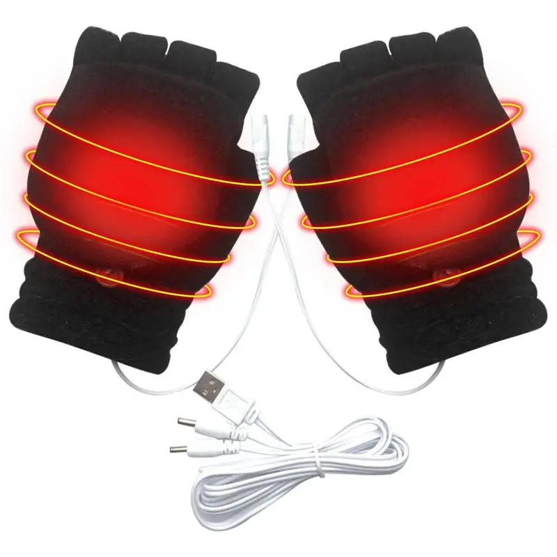 Women Men USB Heated Gloves Winter Thermal Electric Heating Gloves Half Finger Winter Warm Knit Hand Gloves For Cycling Skiing
Women Men USB Heated Gloves Winter Thermal Electric Heating Gloves Half Finger Winter Warm Knit Hand Gloves For Cycling Skiing