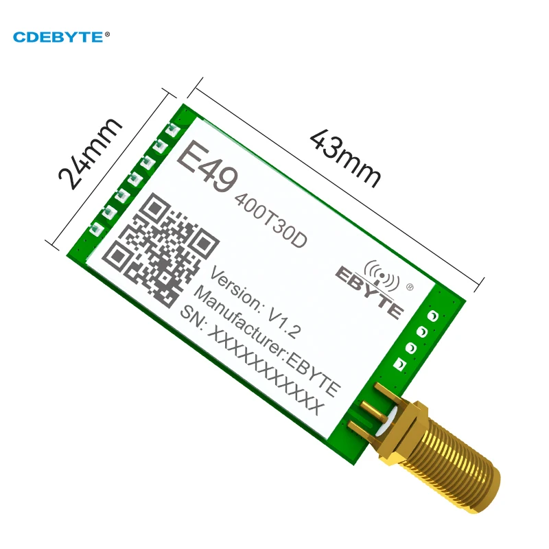 Wireless Data Transmission Module 433MHz CDEBYTE E49-400T30D Low Power Consumption 30dBm SMA Antenna DIP Wireless Module
Wireless Data Transmission Module 433MHz CDEBYTE E49-400T30D Low Power Consumption 30dBm SMA Antenna DIP Wireless Module