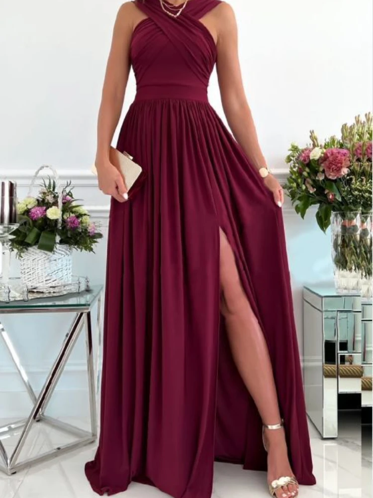 Summer Long Elegant Dresses for Women 2023 New Sleeveless Sexy Open Back Evening Dress Slim Fit Suspender Bodice Birthday Dress
Summer Long Elegant Dresses for Women 2023 New Sleeveless Sexy Open Back Evening Dress Slim Fit Suspender Bodice Birthday Dress