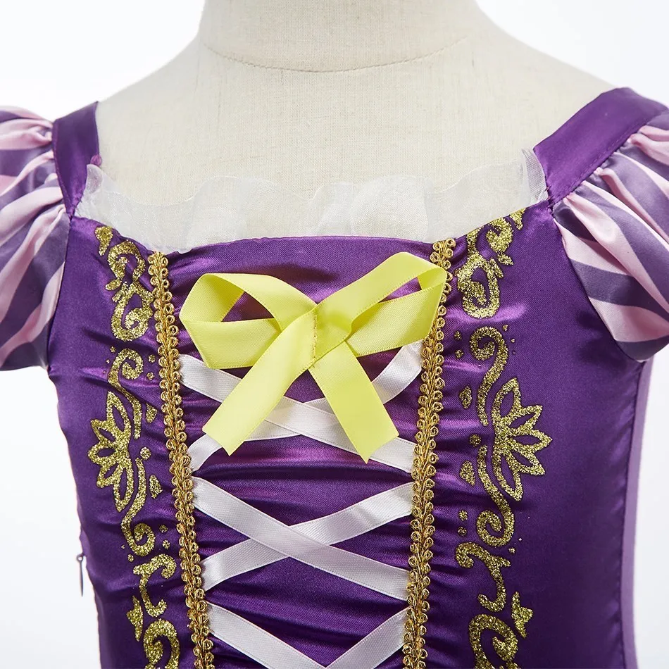 Платье Рапунцель для девочек Детский костюм косплея платье принцессы