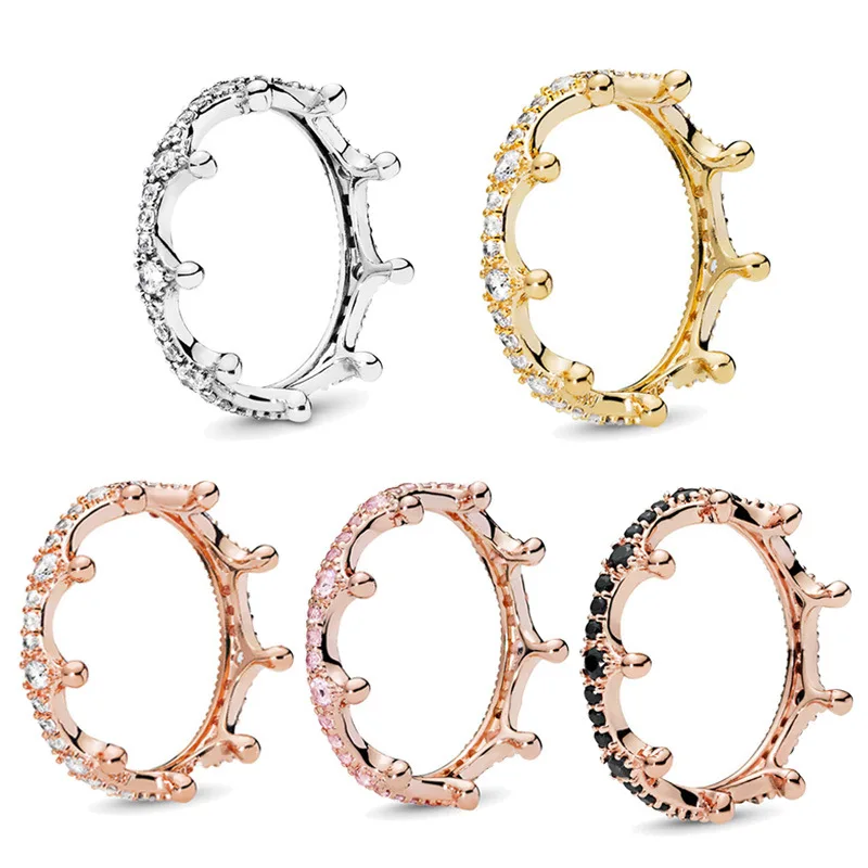 New original Pandora Ladies Fashion 925 Sterling Silver Rose Gold Pink Black Zircon Crown Ring suitable for girl ring Valentine'
New original Pandora Ladies Fashion 925 Sterling Silver Rose Gold Pink Black Zircon Crown Ring suitable for girl ring Valentine'