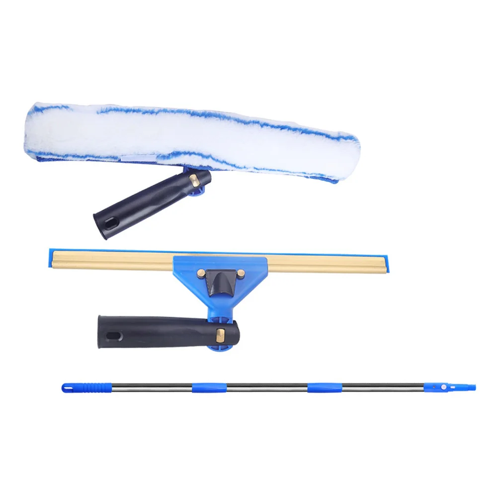 

Glass Cleaning Scraper Cleaner Window Squeegee Car Extendable Set Microfiber Scrubber Stainless Steel Tool Pole Professional
