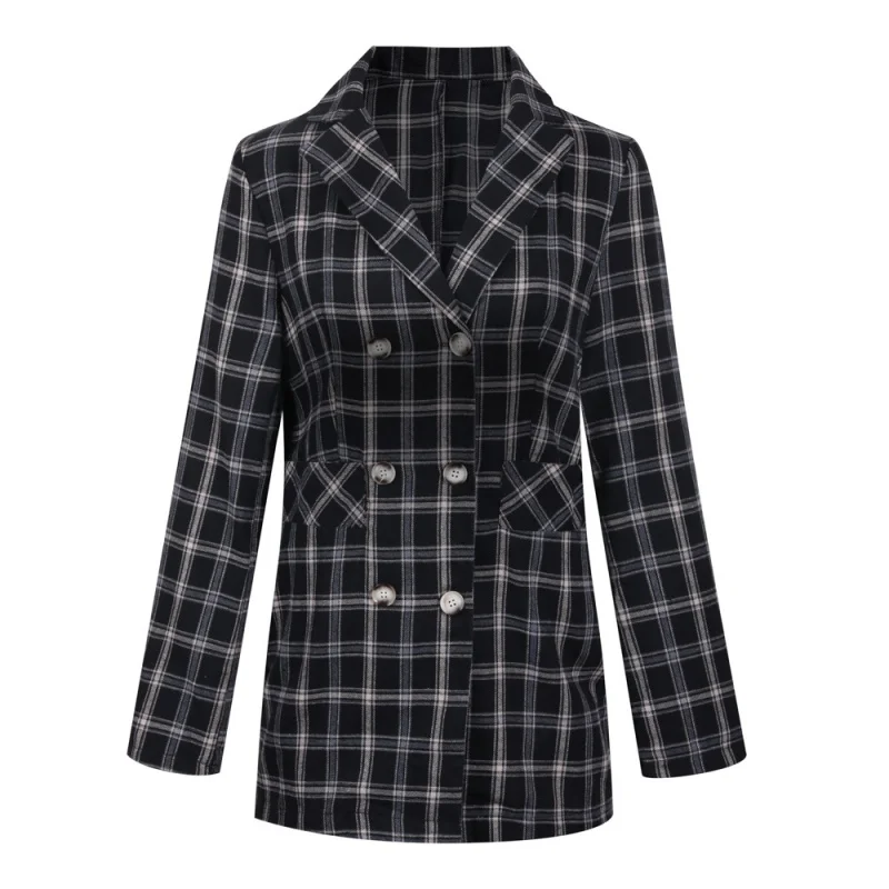2022Spring and Autumn Hot-Selling New Arrival European and American Double-Breasted Long Sleeve Simple Fashion Plaid Mid-Length
2022Spring and Autumn Hot-Selling New Arrival European and American Double-Breasted Long Sleeve Simple Fashion Plaid Mid-Length