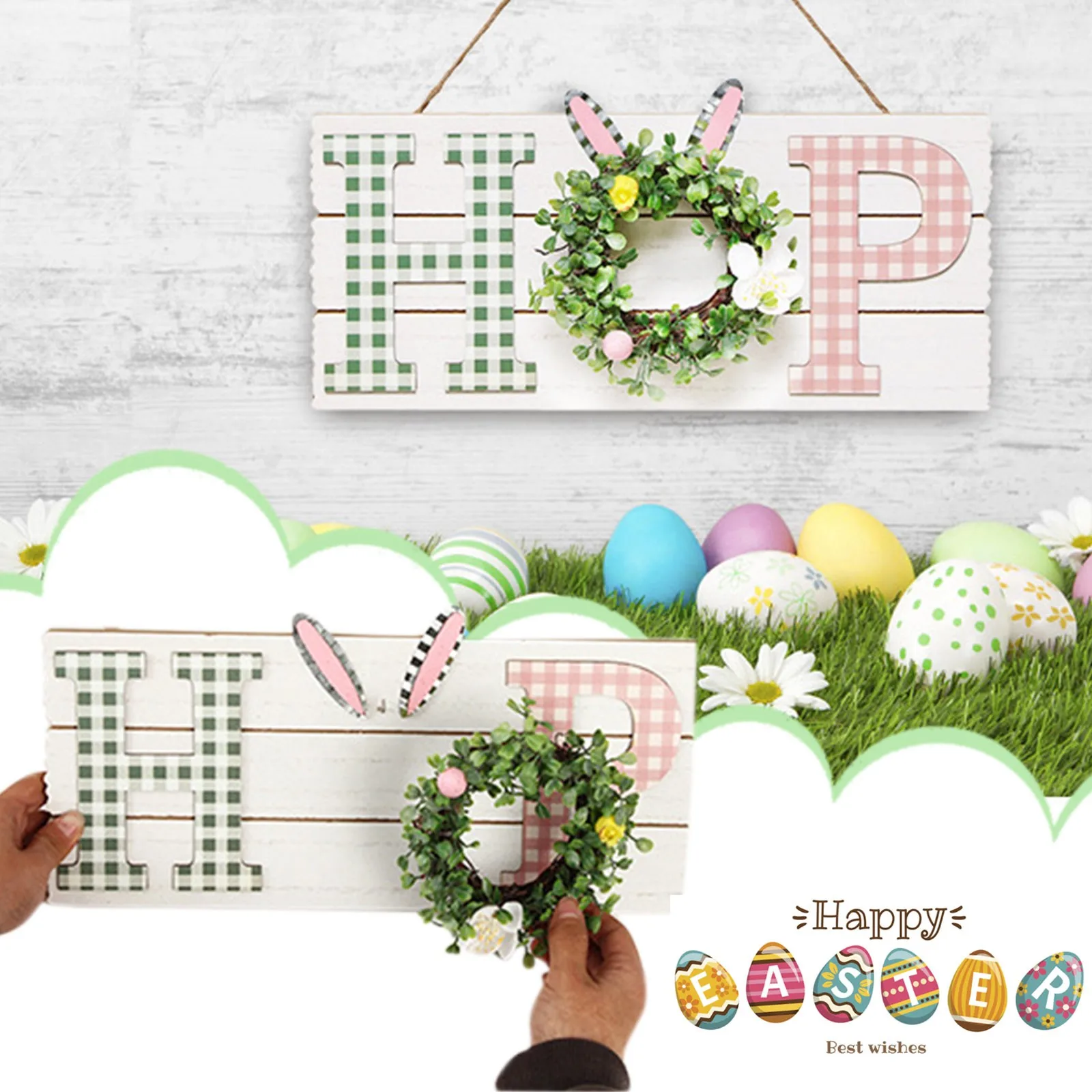 Деревенские деревянные подвесные пасхальные украшения для передней панели, для дома, стены, крыльца, фермы, весенний венок, оконные присоск... 
Деревенские деревянные подвесные пасхальные украшения для передней панели, для дома, стены, крыльца, фермы, весенний венок, оконные присоск...