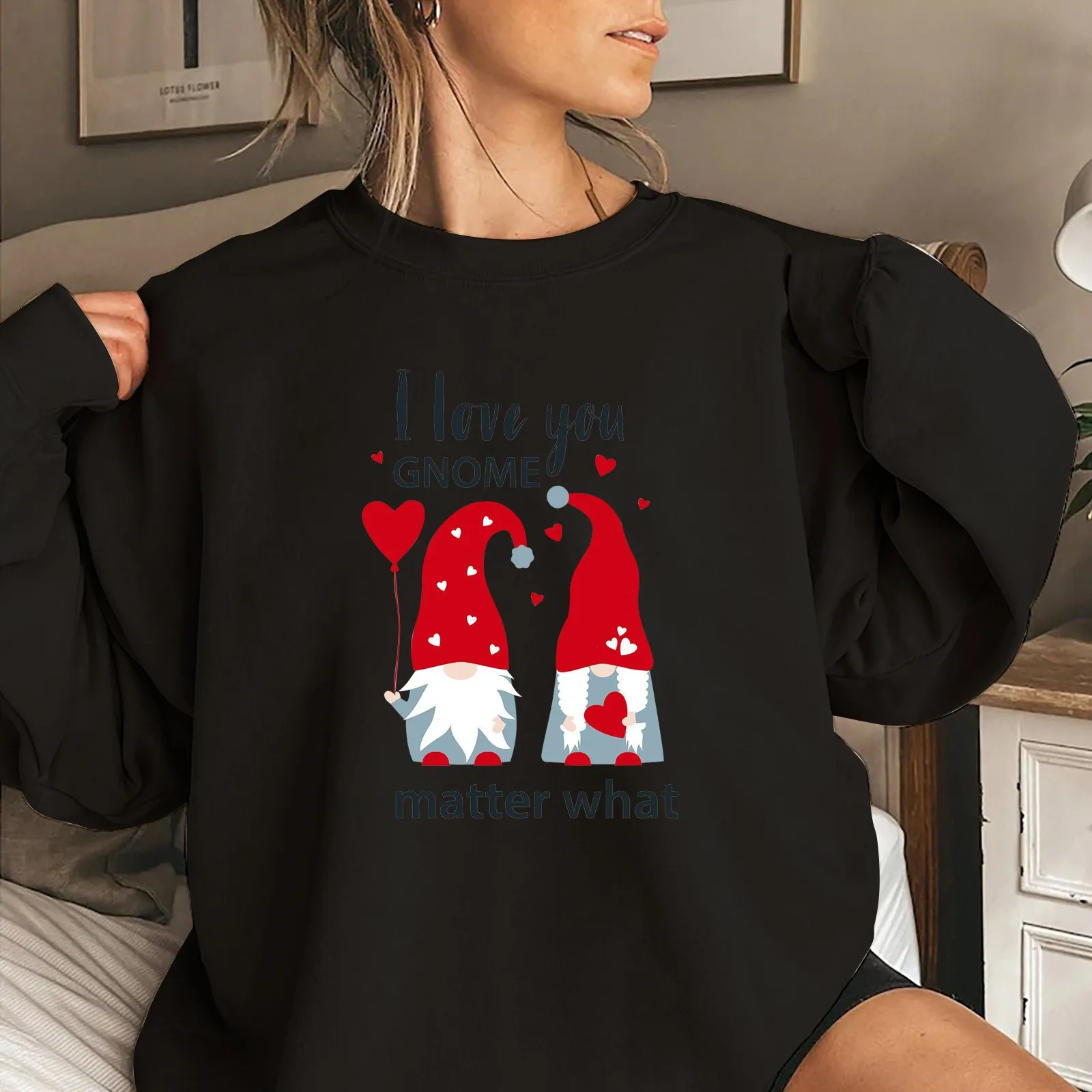 Женский пуловер, повседневный свитшот с длинным рукавом и круглым вырезом 
Женский пуловер, повседневный свитшот с длинным рукавом и круглым вырезом