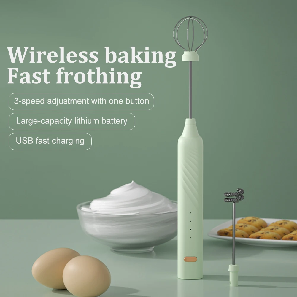 Electric Milk Frother Wireless Handheld Egg Beater Coffee Whisk Mixer Cream Beater With 2 Stirring Heads Kitchen Gadgets
Electric Milk Frother Wireless Handheld Egg Beater Coffee Whisk Mixer Cream Beater With 2 Stirring Heads Kitchen Gadgets