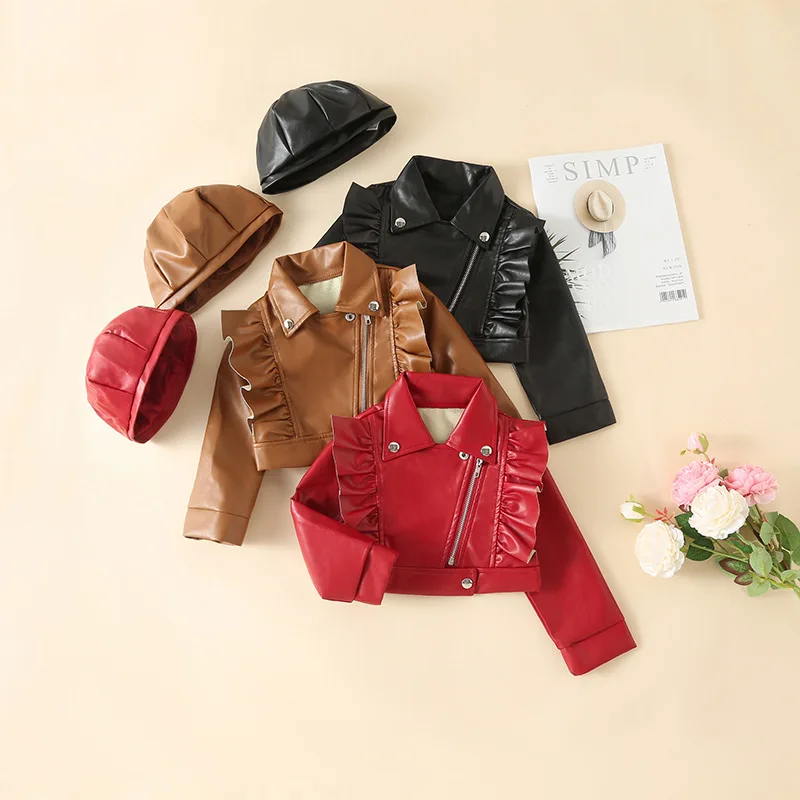 Korean Baby Girls Leather Jacket New Fashion Spring and Autumn Fashion Cool Motorcycle Winter Jacket Girls Clothing with Hats
Korean Baby Girls Leather Jacket New Fashion Spring and Autumn Fashion Cool Motorcycle Winter Jacket Girls Clothing with Hats