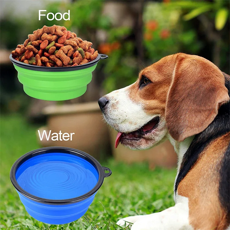 

350/1000ML Large Collapsible Dog Cat Folding Silicone Bowl Portable Puppy Food Container Outdoor Feeder Dish Bowl Dog accessorie