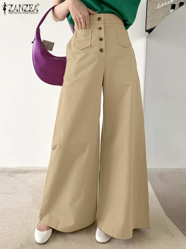 ZANZEA 2023 Summer Fashion Long Flare Pants Work Palazzo Casual Solid Loose Pantalon Vintage Women High Waist Wide Leg Trousers
ZANZEA 2023 Summer Fashion Long Flare Pants Work Palazzo Casual Solid Loose Pantalon Vintage Women High Waist Wide Leg Trousers