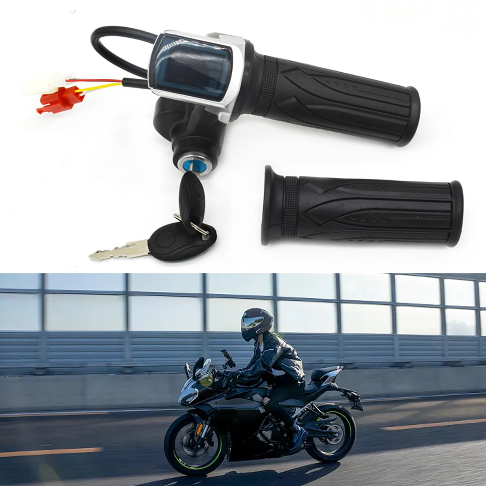36/48V E-Bike Throttle Electric Scooter Bicycle Grip Handlebar With LED Display For Electric Bike Scooter Universal Throttle
36/48V E-Bike Throttle Electric Scooter Bicycle Grip Handlebar With LED Display For Electric Bike Scooter Universal Throttle