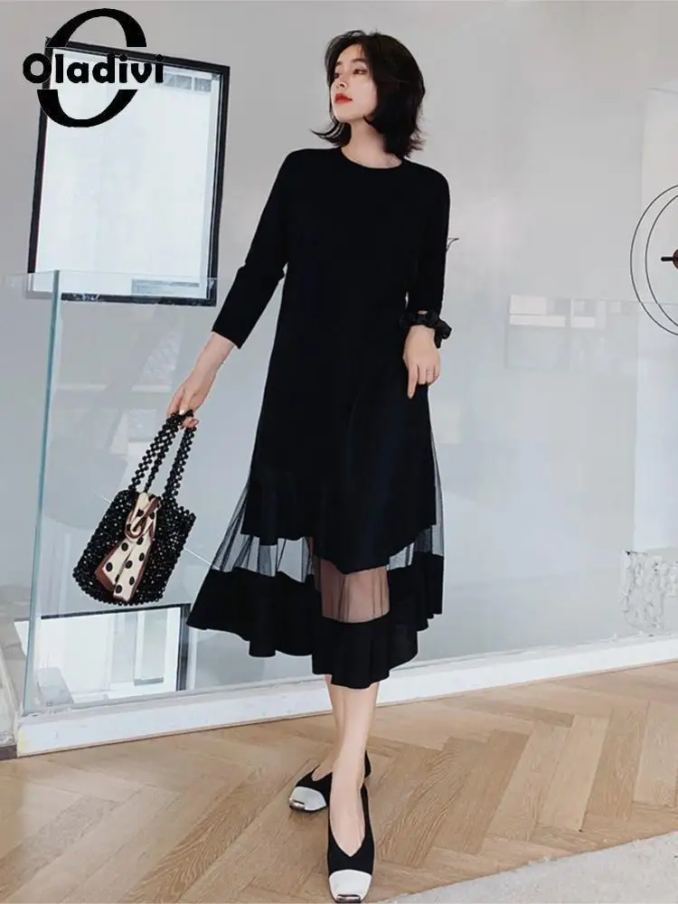 Oladivi Big Size Women Clothing 3/4 Sleeve Casual Loose Patchwork Mesh Dress 2022 Spring Autumn Oversized Straight Dresses 6500
Oladivi Big Size Women Clothing 3/4 Sleeve Casual Loose Patchwork Mesh Dress 2022 Spring Autumn Oversized Straight Dresses 6500