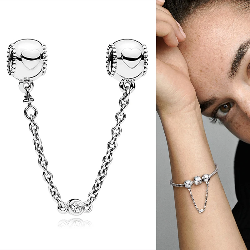 925 Sterling Silver Silver Relief Love Safety Chain Fit Pandora Women Bracelet & Necklace Diy Jewelry
925 Sterling Silver Silver Relief Love Safety Chain Fit Pandora Women Bracelet & Necklace Diy Jewelry