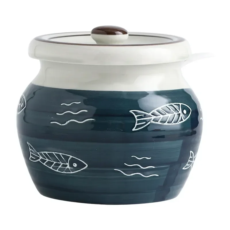 Pig Hand-painted Tank Lard Underglaze Storage Ceramic Chicken Sugar-salt Jar High-value Essence Color Japanese-style
Pig Hand-painted Tank Lard Underglaze Storage Ceramic Chicken Sugar-salt Jar High-value Essence Color Japanese-style