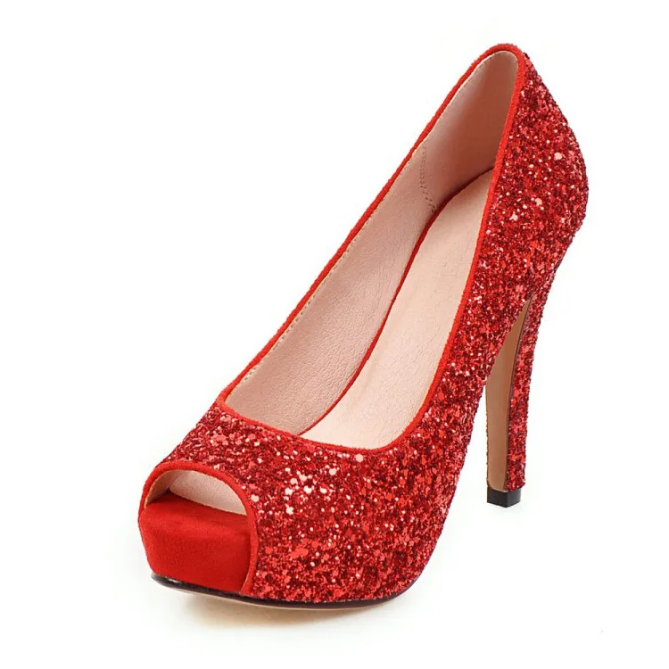 Women's shoes Stiletto Heels fish mouth single shoe water table sequined gold silver red wedding shoes PLZ 40-43 foreign trade
Women's shoes Stiletto Heels fish mouth single shoe water table sequined gold silver red wedding shoes PLZ 40-43 foreign trade