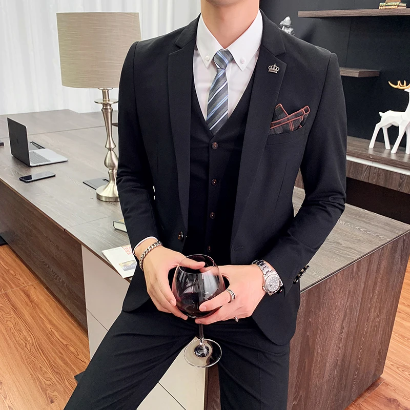 S-7XL Luxury Men Suit 3 Piece Set Fashion Boutique Groom Solid color Wedding Dress Men's Tuxedo Men Banquet Club Dress Male
S-7XL Luxury Men Suit 3 Piece Set Fashion Boutique Groom Solid color Wedding Dress Men's Tuxedo Men Banquet Club Dress Male