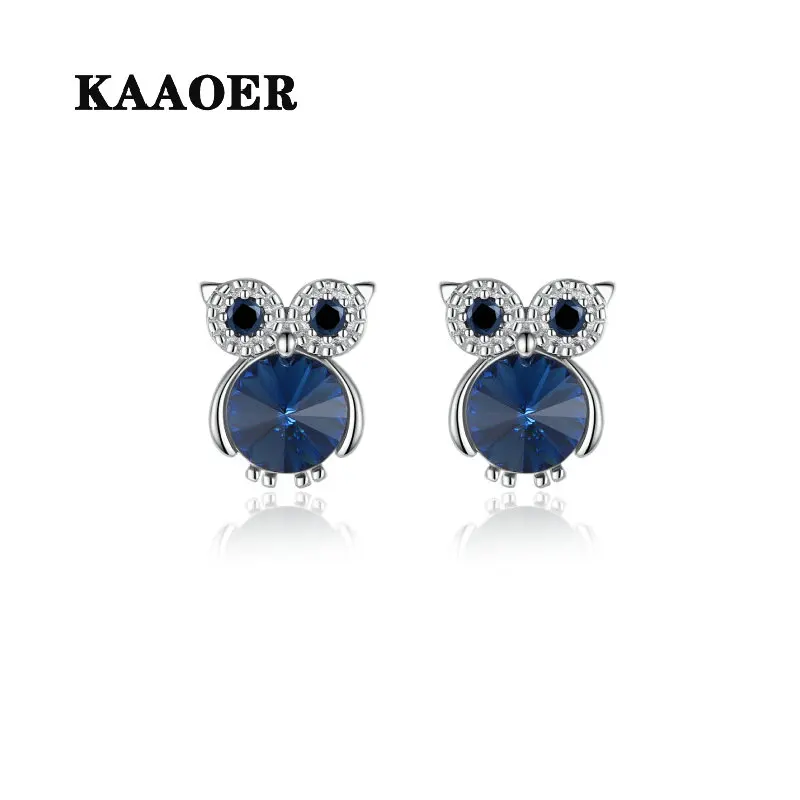 KAAOER 2022 NEW 100% S925 Original fancy blue crystal cute fashion owl stud earrings for valentine's Day anniversary gifts
KAAOER 2022 NEW 100% S925 Original fancy blue crystal cute fashion owl stud earrings for valentine's Day anniversary gifts