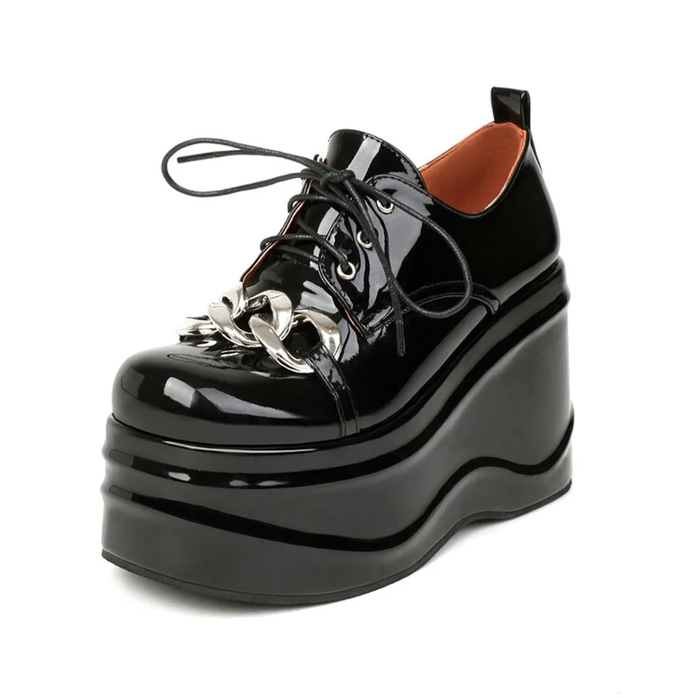 Womens Round Toe Metal Chain Platform Wedge High Heel Lace Up Gothic Punk Pumps Shoes Creepers Japanese Harajuku Dark New 2022
Womens Round Toe Metal Chain Platform Wedge High Heel Lace Up Gothic Punk Pumps Shoes Creepers Japanese Harajuku Dark New 2022