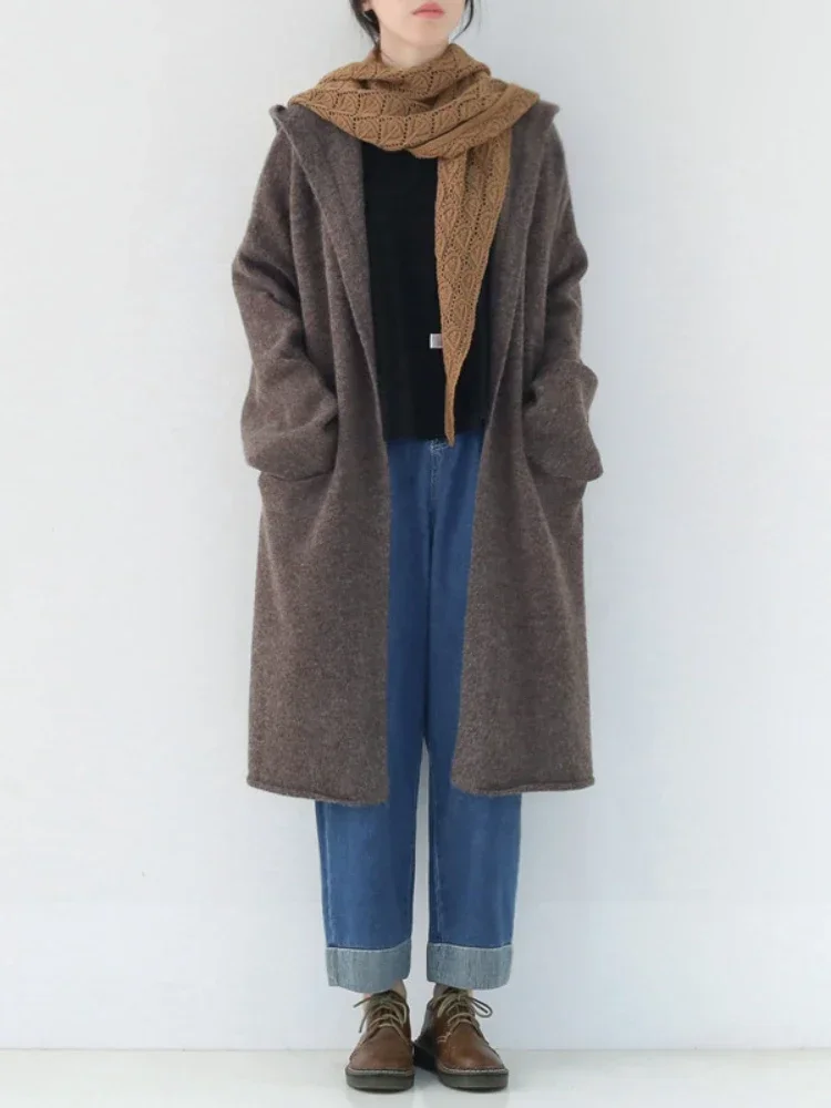 2023 Winter New Korean Fashion Women's Warm Hooded Coat Elegant Street Style Women's Knitted Cardigan Coat Cardigan
2023 Winter New Korean Fashion Women's Warm Hooded Coat Elegant Street Style Women's Knitted Cardigan Coat Cardigan