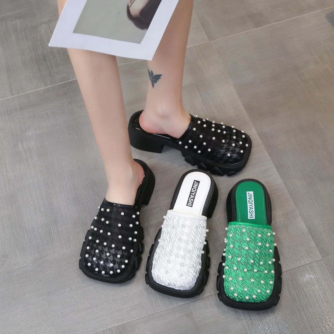 Women Slippers Mesh Square Toe Platform Sandals Women's Summer 2022 New Summer Fashion Pearl Wedges Slippers Chunky Woven Mules
Women Slippers Mesh Square Toe Platform Sandals Women's Summer 2022 New Summer Fashion Pearl Wedges Slippers Chunky Woven Mules