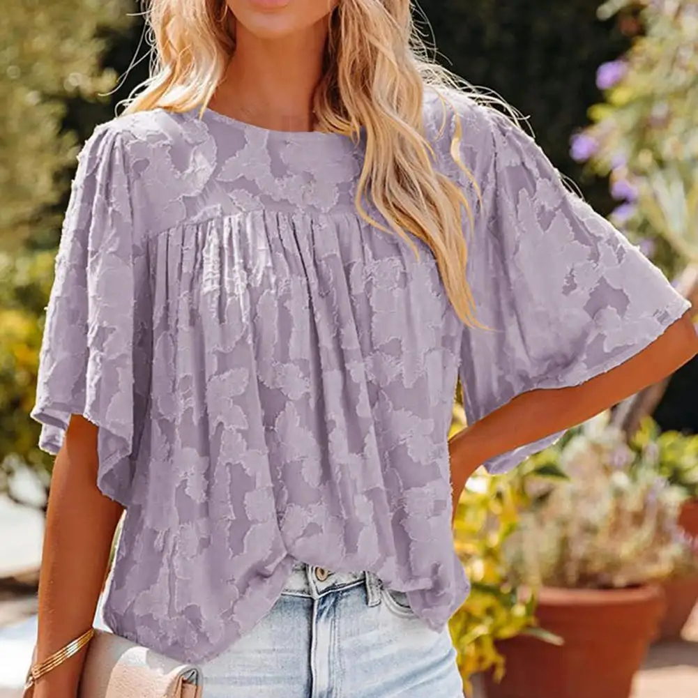 Elegant Hollow Out Floral Women Blouse Spring Summer Loose-fitting Flare Sleeve Doll Shirt Hollow Out Pullover For Daily Wear
Elegant Hollow Out Floral Women Blouse Spring Summer Loose-fitting Flare Sleeve Doll Shirt Hollow Out Pullover For Daily Wear