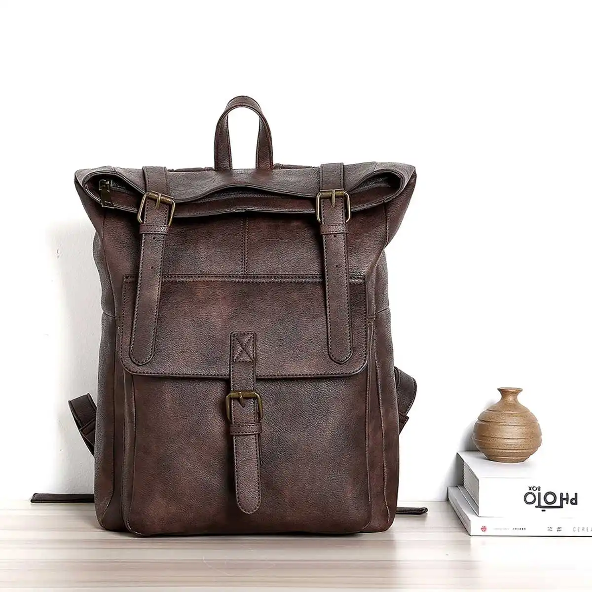 Ekphero 2022 New Men Women PU Leather Vintage Large Captial Backpack Laptop School Shoulder Bags Briefcases Messenger Bag
Ekphero 2022 New Men Women PU Leather Vintage Large Captial Backpack Laptop School Shoulder Bags Briefcases Messenger Bag