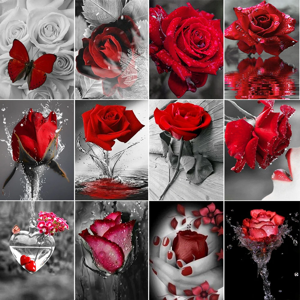 5D Diamond Painting Red Rose Flower Black and White Series diamond painting diamond painting kits Home Decoration
5D Diamond Painting Red Rose Flower Black and White Series diamond painting diamond painting kits Home Decoration