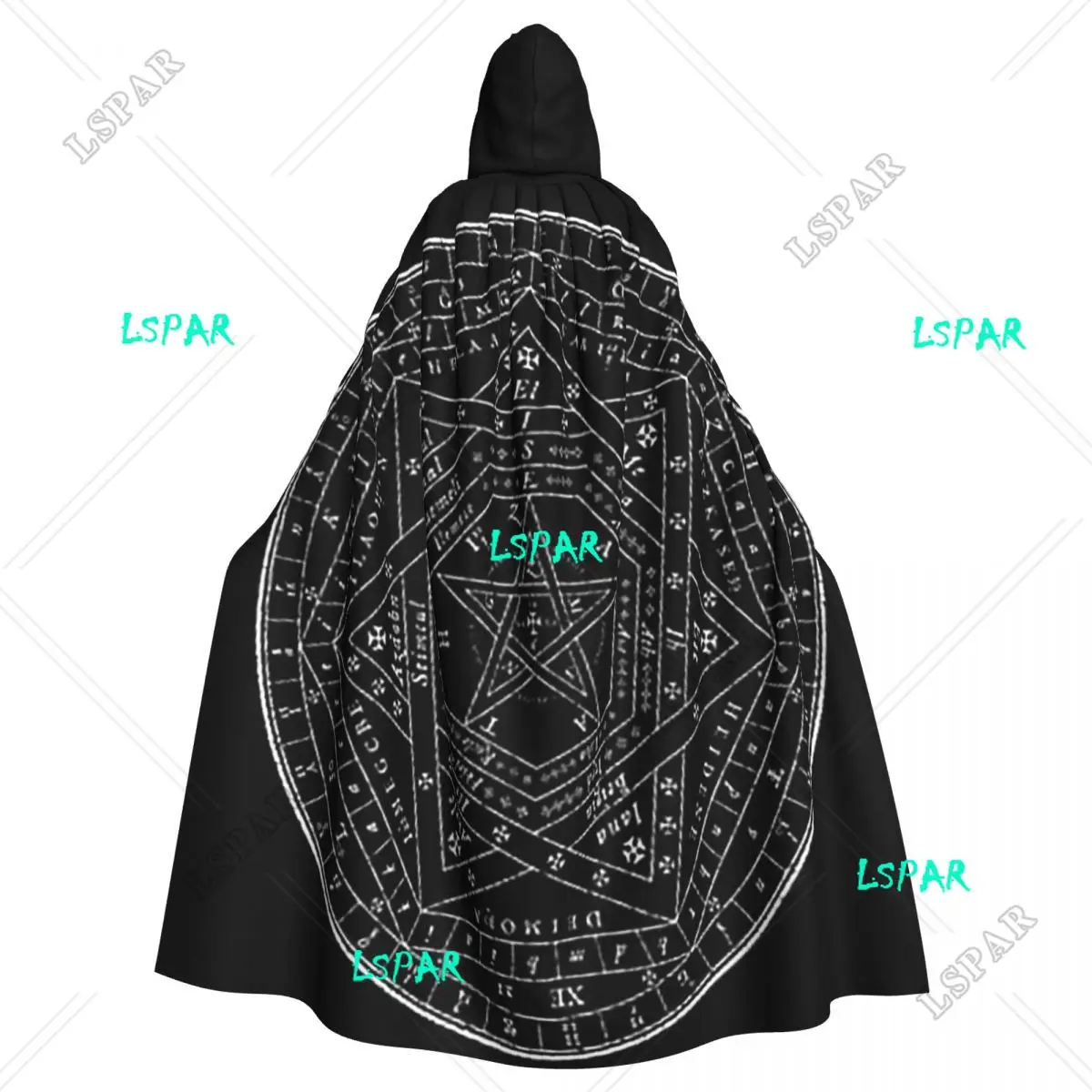 Sigillum Dei Aemeth оккультный языческий сигил длинный плащ с капюшоном ведьма