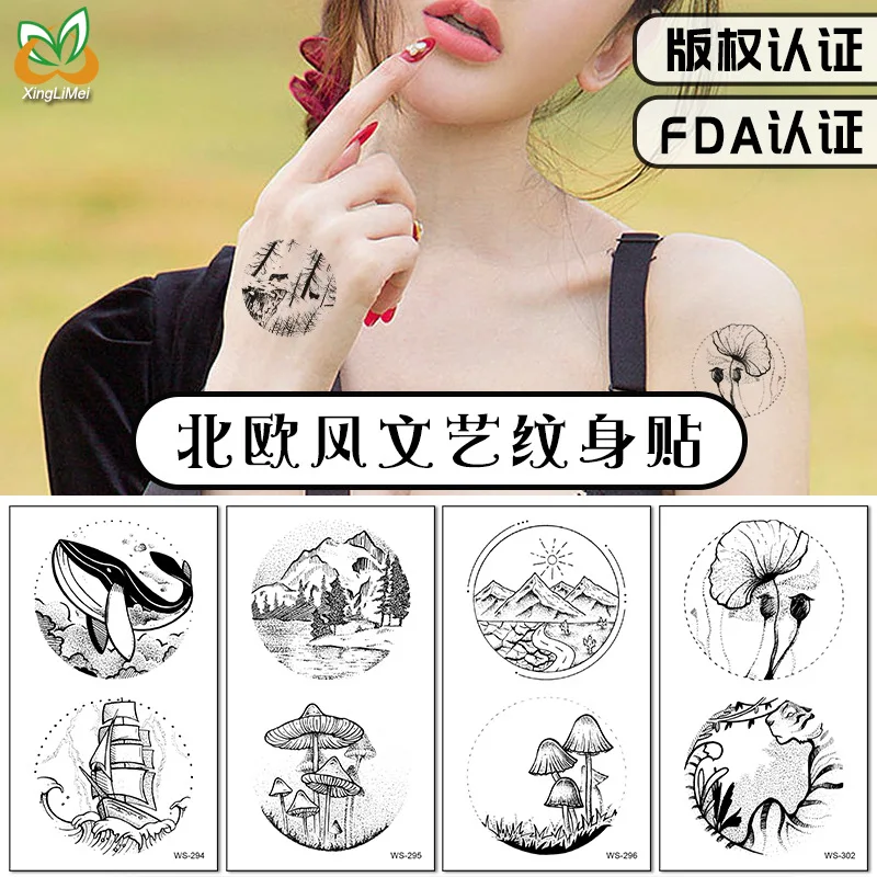 2Pcs Scandinavian Literary Tattoo Sticker Waterproof Black And White Mountain Whale Child Fake Sticker
2Pcs Scandinavian Literary Tattoo Sticker Waterproof Black And White Mountain Whale Child Fake Sticker