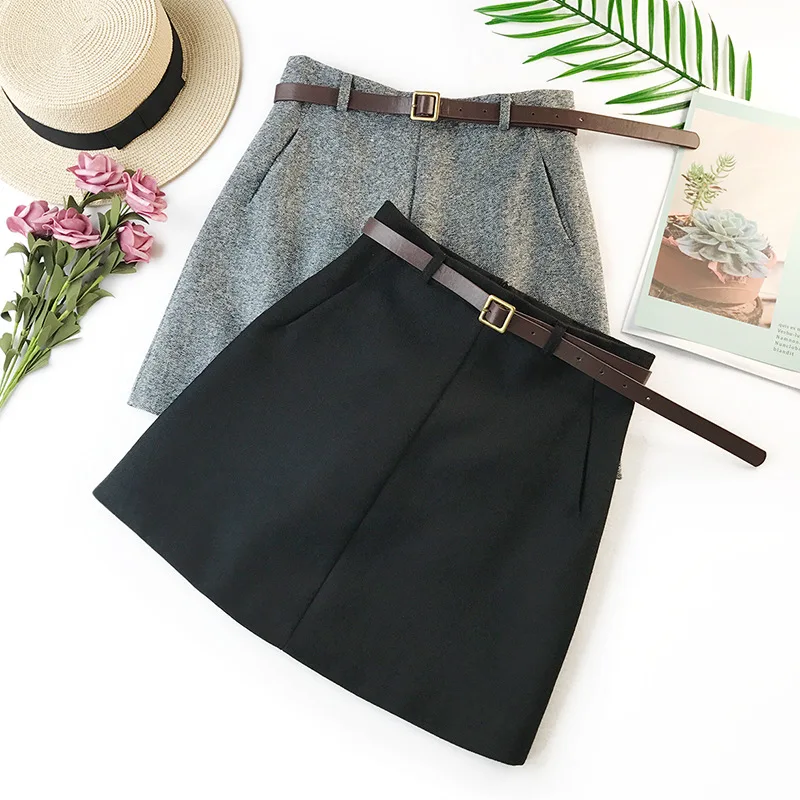 2022 Spring New Arrival Vintage Temperament High Waist A-line Office Skirts Womens with Belt Woolen Mini Skirt Free Shipping
2022 Spring New Arrival Vintage Temperament High Waist A-line Office Skirts Womens with Belt Woolen Mini Skirt Free Shipping