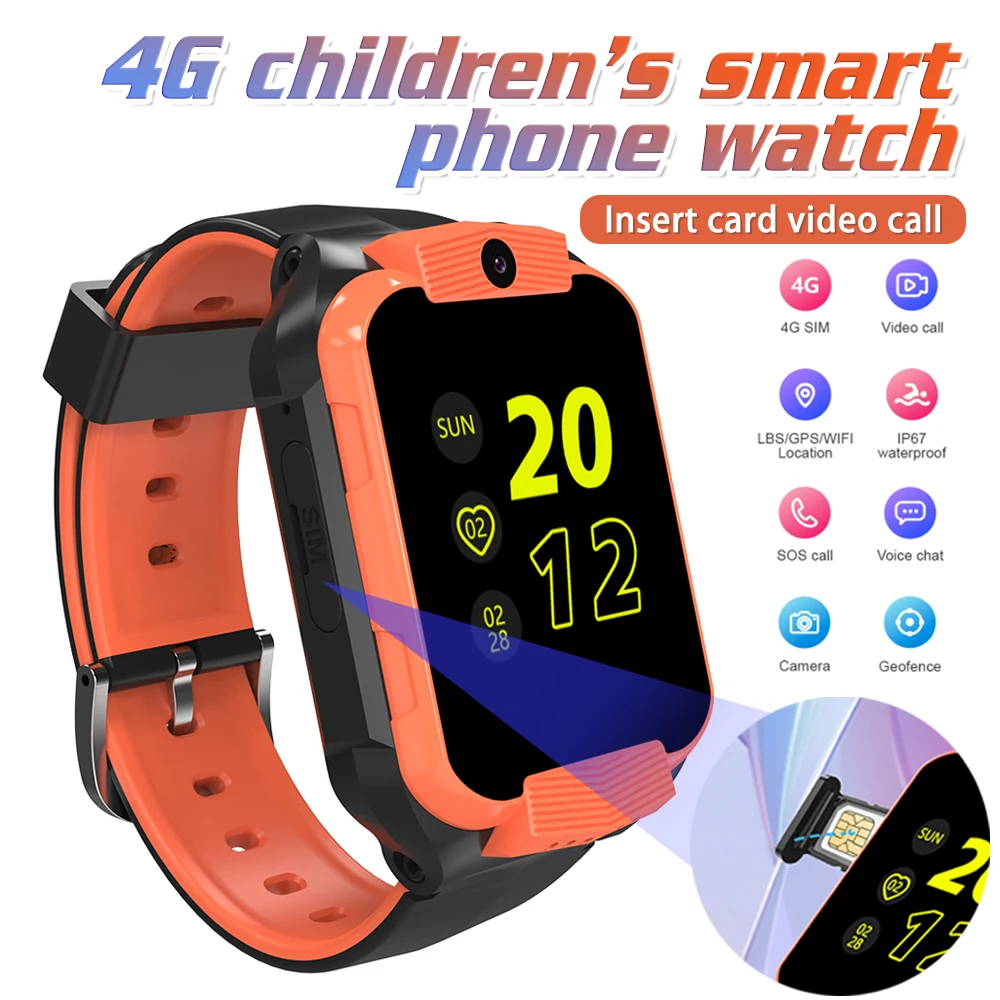 

4G Smart Watch IP65 Waterproof Smartwatch For Men Child GPS WIFI Video Call SOS Camera Monitor LBS Tracker Location Phone Watch