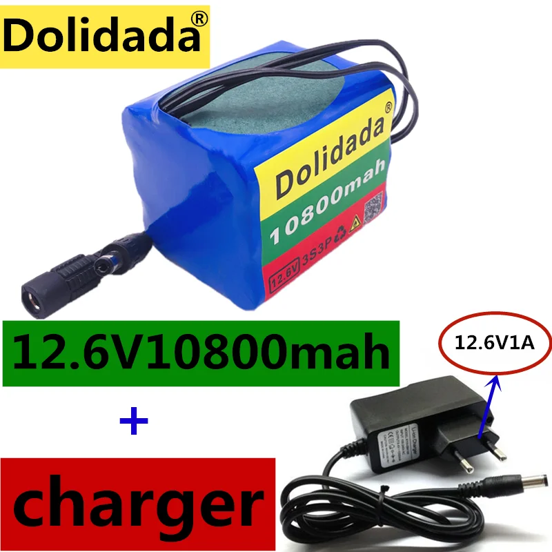 3S3P Original 12V10.8Ah 10800mAh 18650 Rechargeable Batteries 12V With BMS Lithium Battery Protection Plate + 12.6V Charger
3S3P Original 12V10.8Ah 10800mAh 18650 Rechargeable Batteries 12V With BMS Lithium Battery Protection Plate + 12.6V Charger