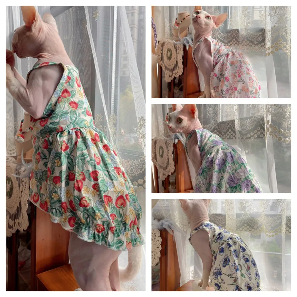 Sphynx Cat Slip Dress Lace Floral Cotton Skirt For Hairless Cat Clothes Soft Material Dress For Devon Rex Summer Spring Outwear
Sphynx Cat Slip Dress Lace Floral Cotton Skirt For Hairless Cat Clothes Soft Material Dress For Devon Rex Summer Spring Outwear