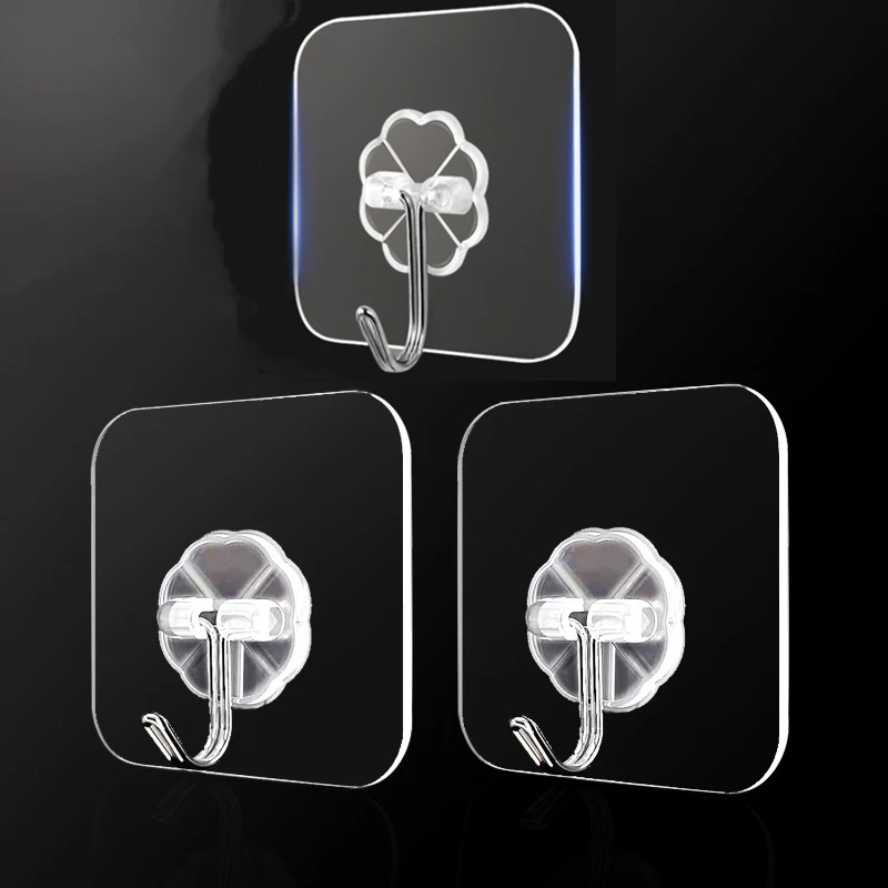 10Pcs Double-Sided Adhesive Wall Hooks Hanger Strong Transparent Suction Cup Wall Holder For Kitchen Dubbelzijdig Klevende Haken
10Pcs Double-Sided Adhesive Wall Hooks Hanger Strong Transparent Suction Cup Wall Holder For Kitchen Dubbelzijdig Klevende Haken