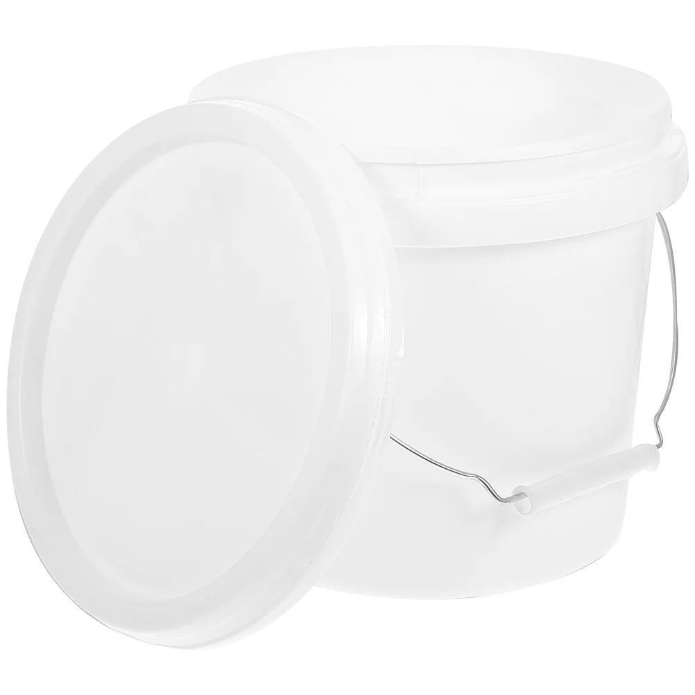 

5l Bucket Lid White Oil 8L 1 Gallon Buckets Painting Heavy Pigment Hand-held Container Abs Round Storage