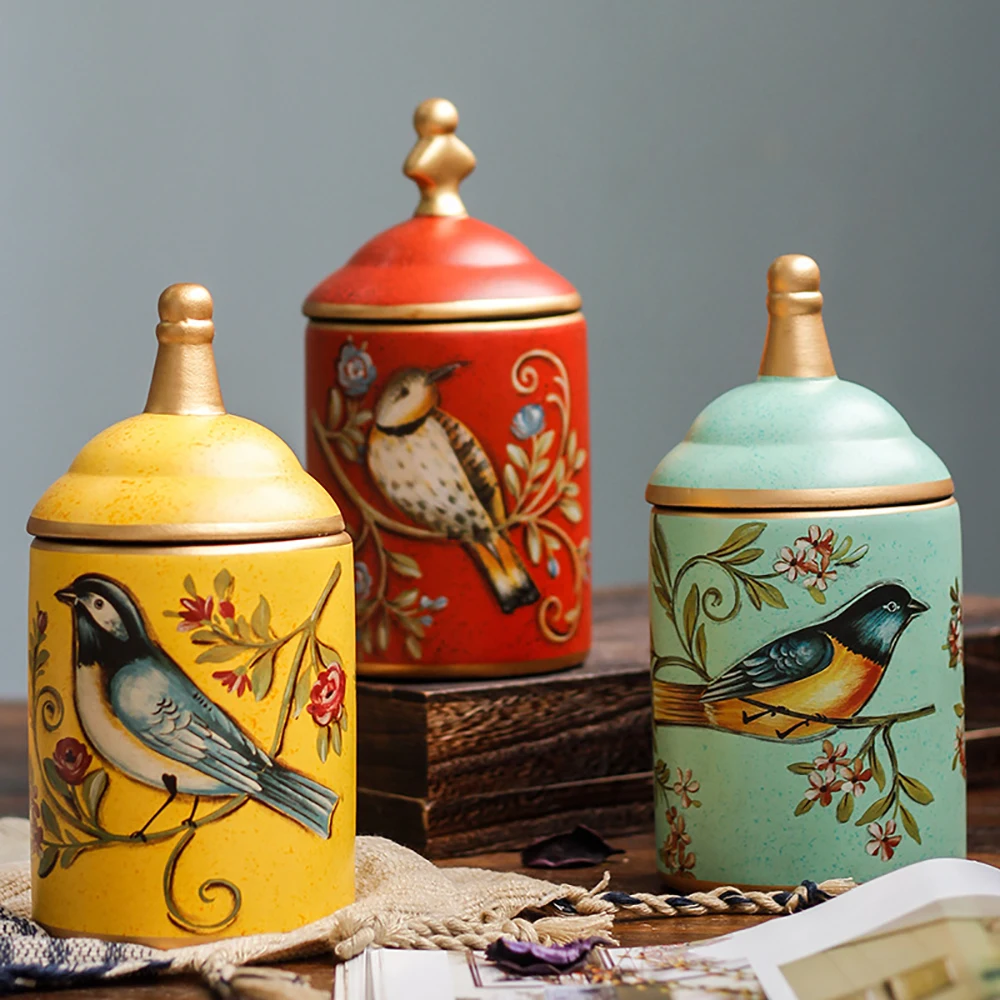 Vintage Ceramic Pastoral Bird Printing Kitchen Jars Storage Bottle Tea Jar Candy Organizer Home Desktop Decoration Storage Jar
Vintage Ceramic Pastoral Bird Printing Kitchen Jars Storage Bottle Tea Jar Candy Organizer Home Desktop Decoration Storage Jar
