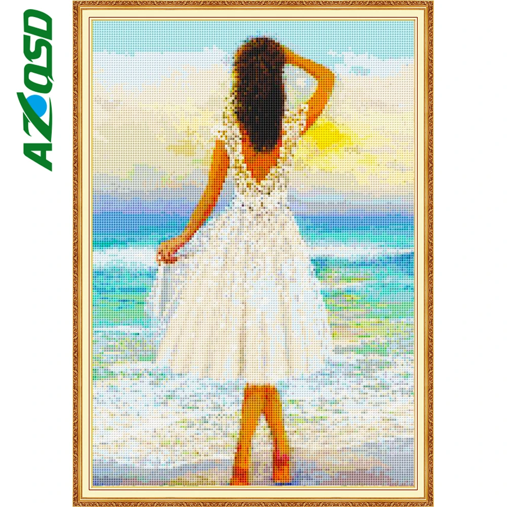 AZQSD Cross Stitch Kit Woman Portrait Embroidery Fabric 11CT/14CT/16CT Needlework Sets Counted Cross Stitch Seaside Wall Art
AZQSD Cross Stitch Kit Woman Portrait Embroidery Fabric 11CT/14CT/16CT Needlework Sets Counted Cross Stitch Seaside Wall Art