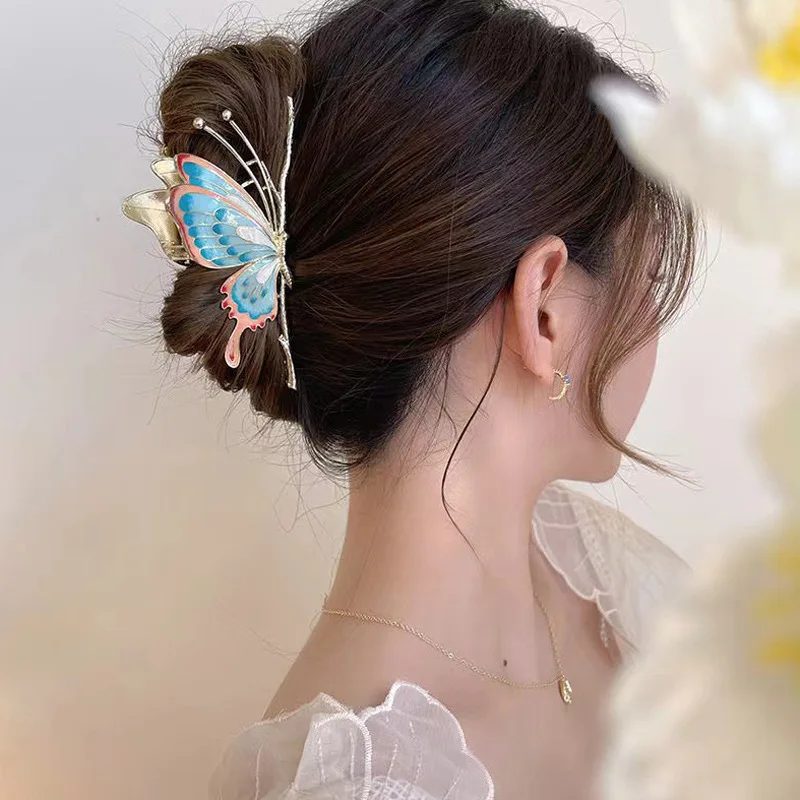 New Fashion Painted Butterfly Hair Clips Women Fashion Hair Claw Elegant Large Metal Crab Shark Clip Female Hair Accessories
New Fashion Painted Butterfly Hair Clips Women Fashion Hair Claw Elegant Large Metal Crab Shark Clip Female Hair Accessories