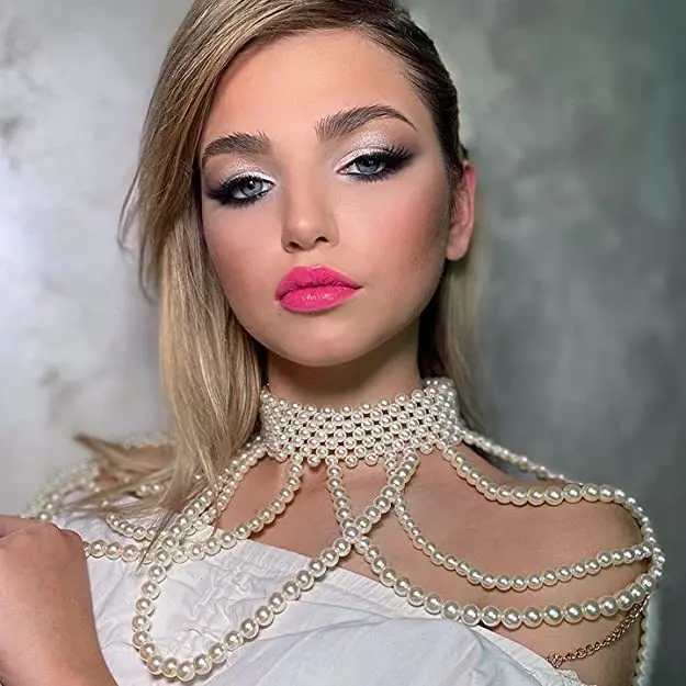 Pearl Necklace for Women Summer Pearl Choker Shoulder Chains Bridal Gown Shoulder Pad Fringe Multi-layered Accessory Chain Gift
Pearl Necklace for Women Summer Pearl Choker Shoulder Chains Bridal Gown Shoulder Pad Fringe Multi-layered Accessory Chain Gift