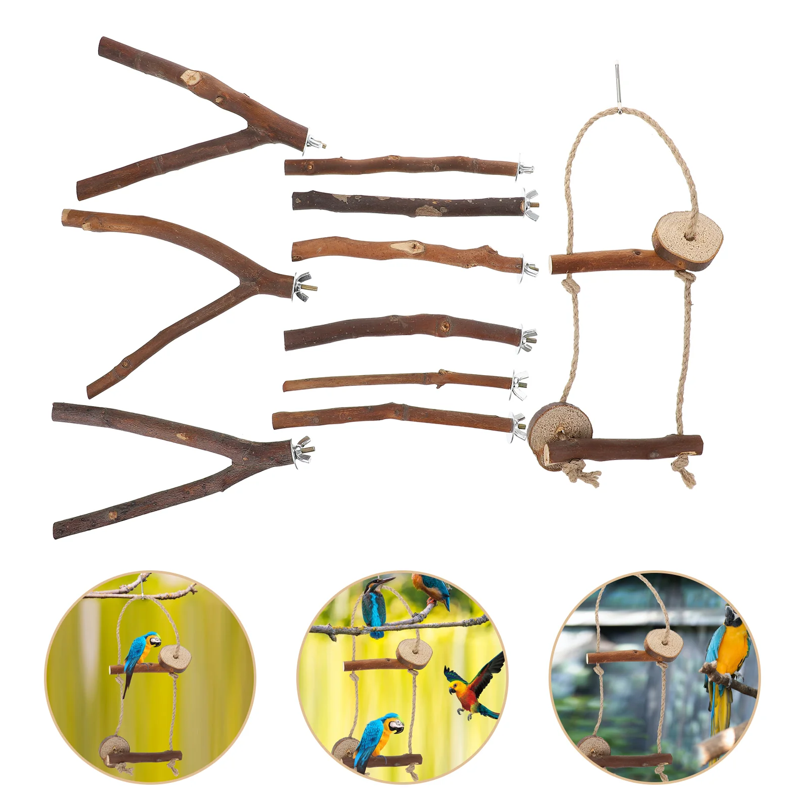 10pcs Bird Wood Perch Stand Pole Parrot Exercise Climbing Playground Toys
10pcs Bird Wood Perch Stand Pole Parrot Exercise Climbing Playground Toys